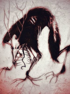 Creepy 👾 #monster #gore #dark #black #blood #skull #animal #rotten #flesh #horns