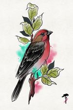 Neotraditional/watercolor bird #bird #neotraditional #neotrad #neotraditional #watercolor
