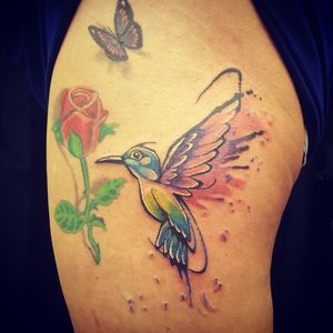 Watercolour hummingbird#watercolortattoo #watercolourtattoo #tattoooftheday  
