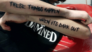 G-Eazy Tattoo! “These Things Happen” His First Album “When It’s Dark Out” His Second album. Favorite tattoo! Done by Squid at Lucky Horseshoe Tattoo in Weatherford