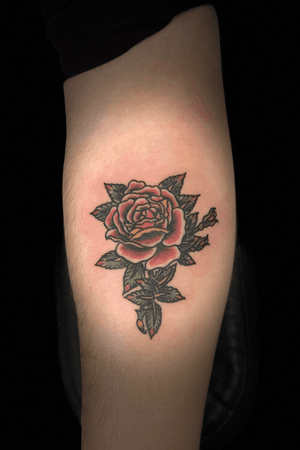 American Traditional Sailor Jerry Rose on Forearm