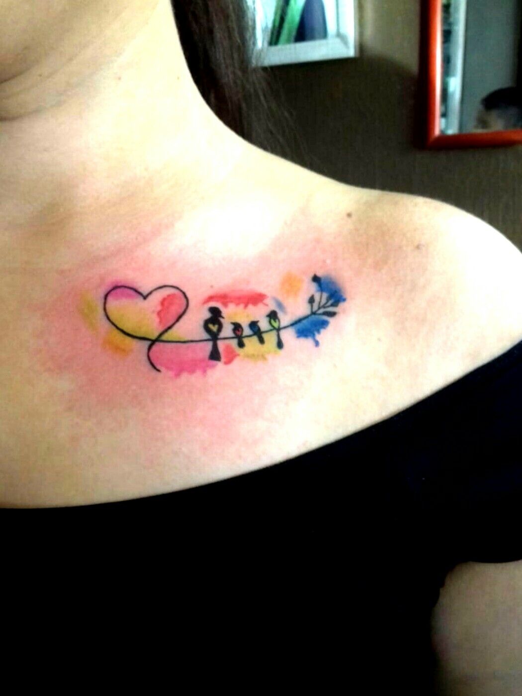 Tattoo with birds family love rose  Small tattoos Family tattoos  Tattoos