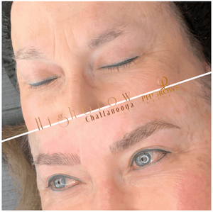 Hair stroke microblading and shading 