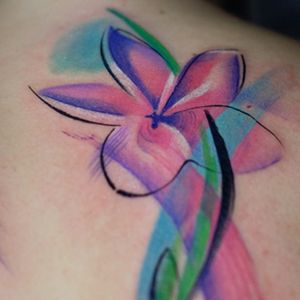 Tattoo by Tyna Majczuk #TynaMajczuk #flowertattoos #flowertattoo #flower #floral #nature #plant #color #watercolor