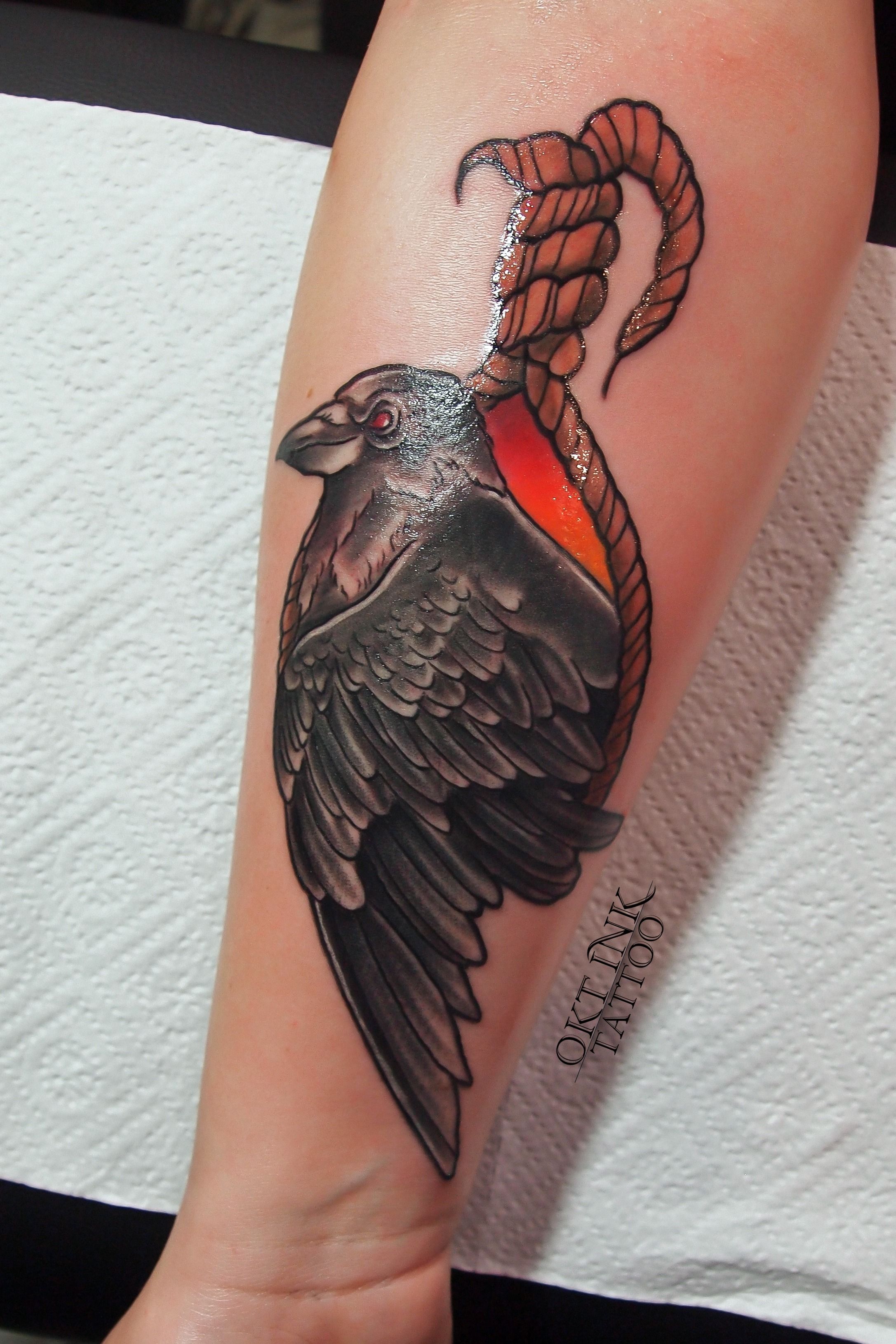 Neo Traditional Evil Raven Tattoo  TATTOOGOTO