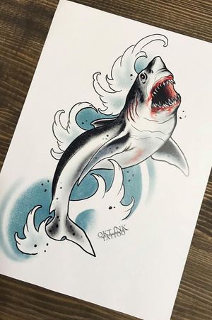 Neotraditional shark#watercolor  #traditional #color #neotraditional #shark