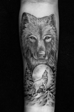 #wolf #howlingwolf #howling #moon #forest #forearmtattoo #greywolf #shading #realism #night #forest #forearm #eyes #nightscene #jungle #realistic #arm #animal #animaltattoo 