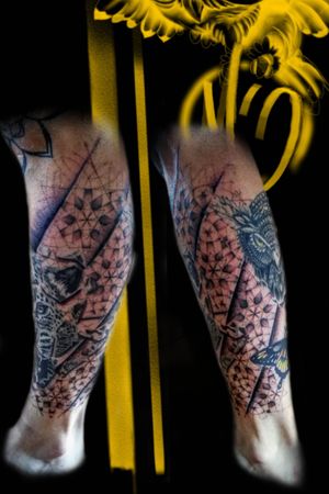 Halfsleeve leg in progress