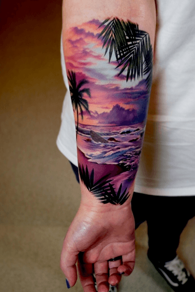 sunset tattoos designs