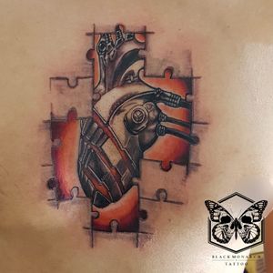 3D Mechanical Heart Tattoo