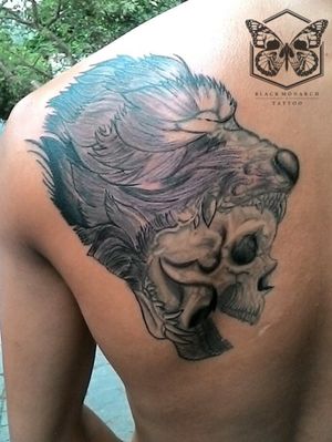 Wolf & Skull Tattoo