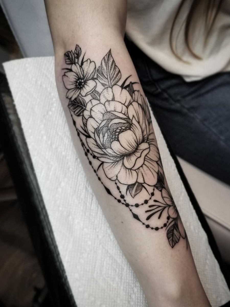 Tattoo uploaded by Russell McCabe • Black and grey floral February 2019 ...