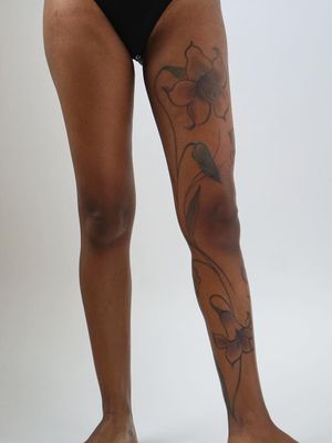 Tattoo by Jess Chen #JessChen #TannParker #InktheDiaspora #flower #floral #color #qpocttt #poctattoo #qpoctattoo #brownskin #blackskin #empower #visibility #tattoocommunity