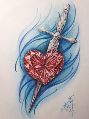 A knife in the heart. If you want to get tattoo or tattoo design by me, please write me. #tattooartist #tattoodesigns #knife #heart #tattoodesign 