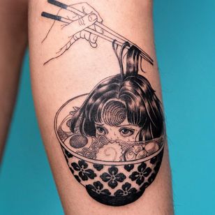 Tattoo by Oozy #Oozy #eroguro #erogurotattoo #Eroguronansensu #Japanese #Japanesetattoo #anime #manga #illustrative #graphicart #comicbook #comicart #linework