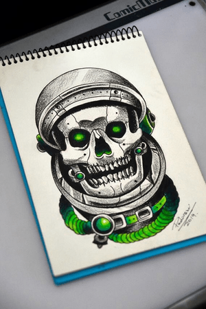 #skull #caveira #astronauta #astronaut #tattoosketch #thiagopadovani #mementomoritattoostudio #SP 