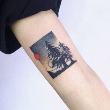 Tattoo by Soyoon TT #SoyoonTT #coveruptattoos #coveruptattoo #coverup #tattoocoverup #scarcoverup #landscape #forest #trees