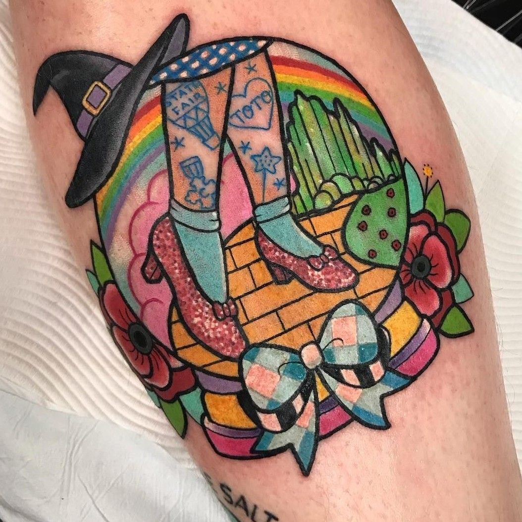 The Wizard of OZ Themed Ruby Slippers Tattoo