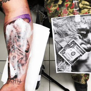 Progress   #tattoo #realism #black #money #tattoos #ink #artist #tattooartist #blackandgrey #portrait #inked #art 