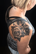 #rose cluster #roses #shoulder #floral #tattooartist #tattooart #ink 