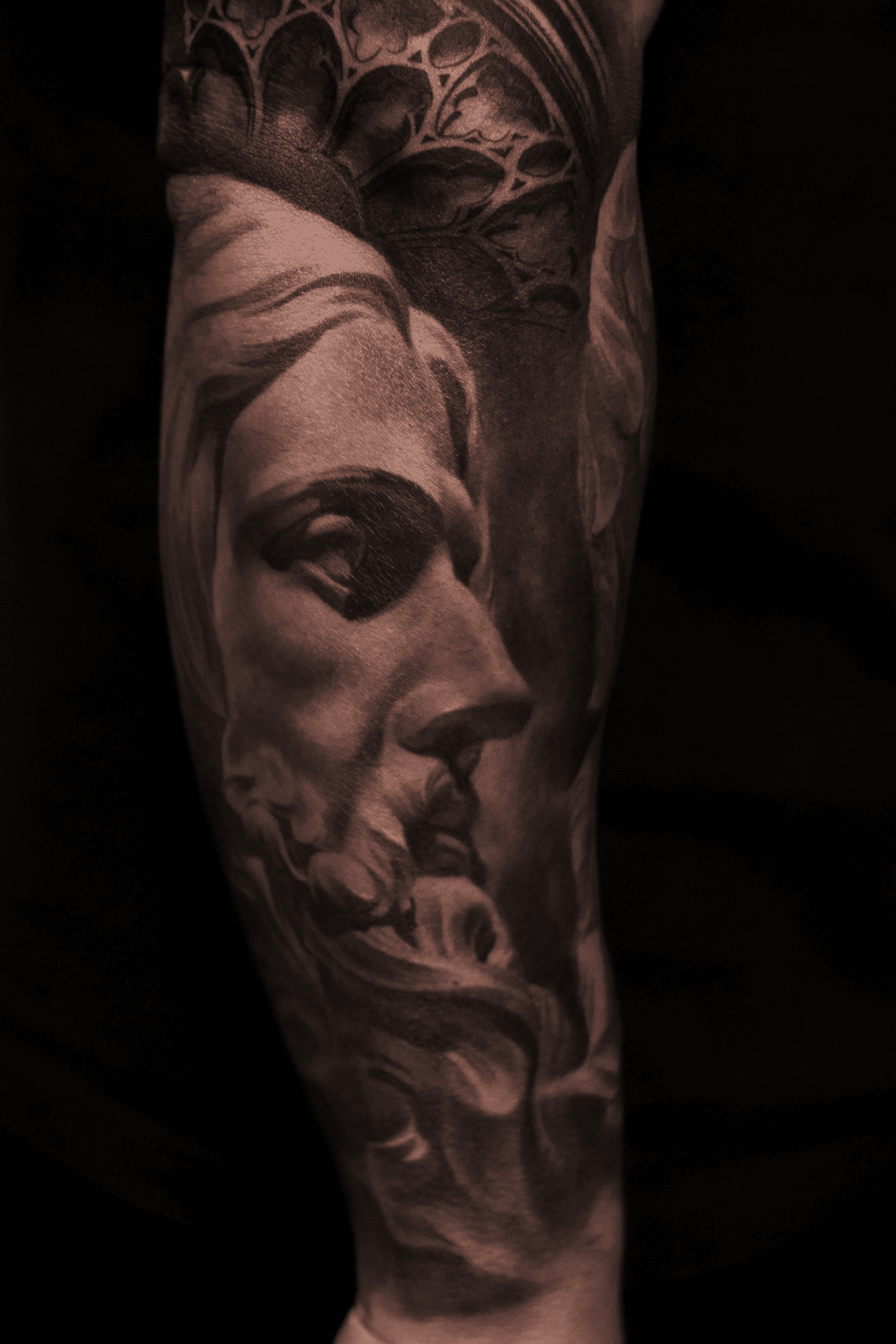 Sandtiger Tattoos  Berninis sculpture of Jesus on Kyles arm  Facebook