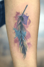 Lil girly watercolor feather action. 