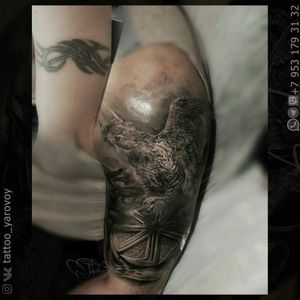 Cover up realistic tattoo with eagle. #eagle #eagletattoo #coverup #coveruptattoo 
