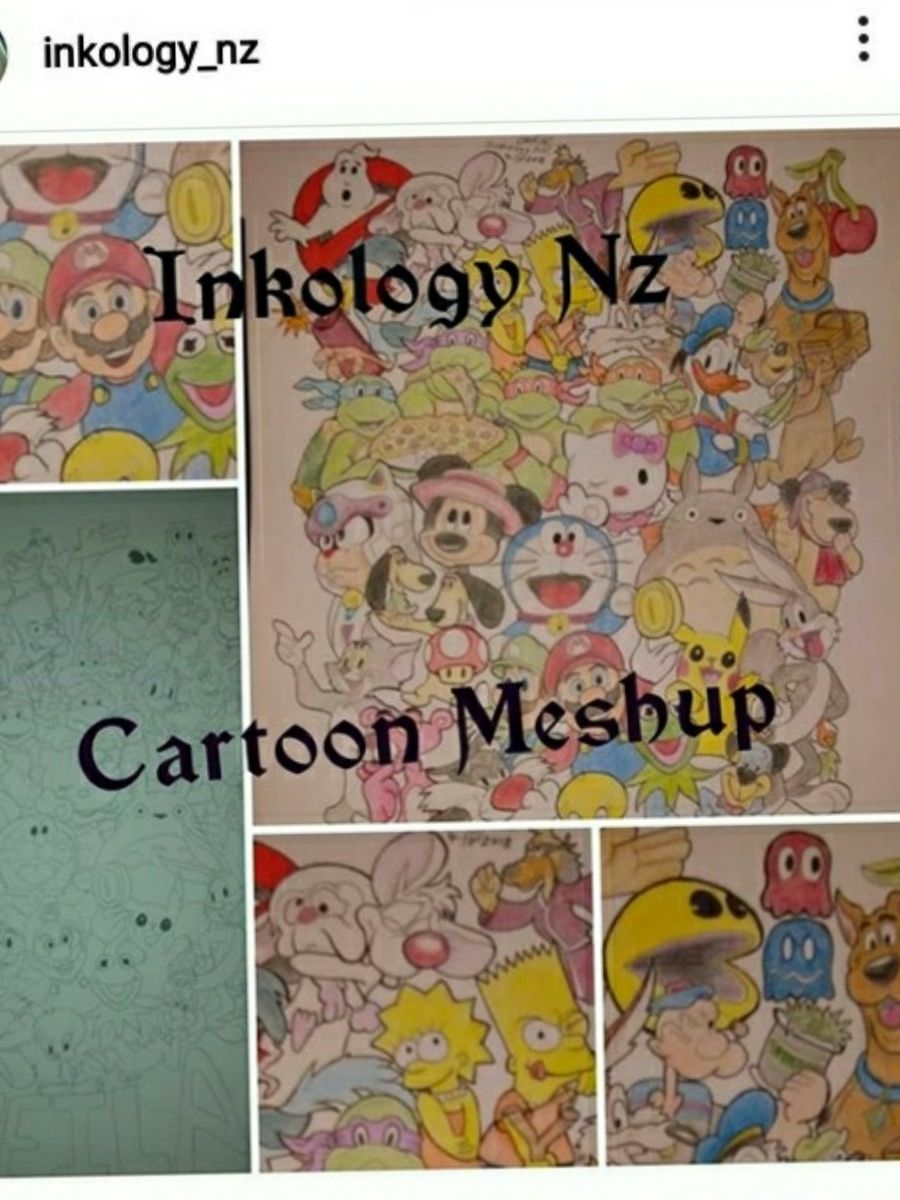 Meah Cartoon Tattoo uploaded by inkology nz • cartoon meah ups, 1/2 sleeves or full ...
