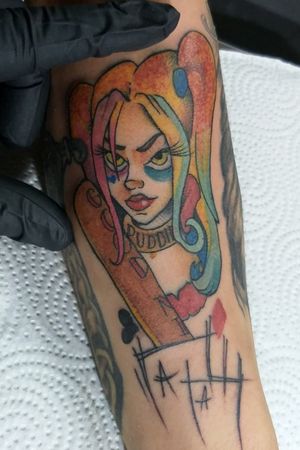 Puddin by Eddy Cordero#colortattoo #dctattoo #harleyquin 