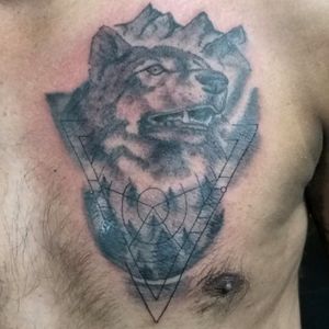 Tatuaje d lobo #wolfheadtattoo 