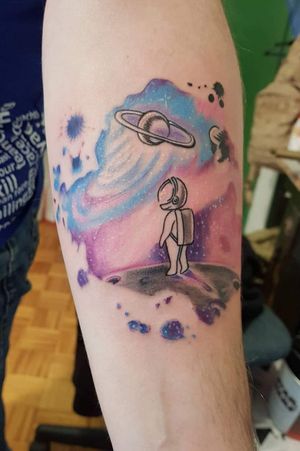 Design by me#astronaut #universe #space #watercolor #spacetattoo 