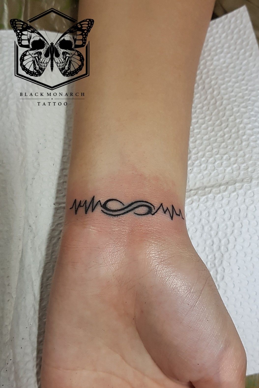 My New Bracelet Tattoo with infinity clasp  Infinity tattoo on wrist Wrist  bracelet tattoo Wrist tattoos words