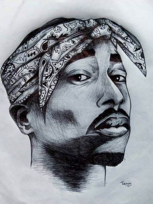 #Tupac #2pac #hiphop #90s #rapper #music  #blackandgrey #realism #portrait 