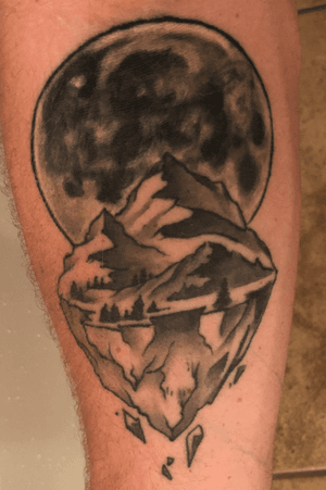 Forearm  Tattoo of a floating island forest.. thinking of expanding the arm into a pandora style floating islabds all over and creatures. 