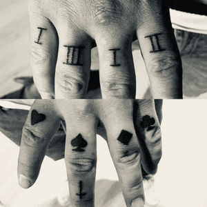 Finger tattoos; card signs, ACAB, + #blackwork #fingertattoos #blackandgray #smalltattoos #inked #acab