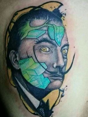 #tatuaje #blackandgrey #color #semirealista #subrrealista #salvadordali  #dali #el #loquillo #del #sebrrealiamo #reloj #bigote 