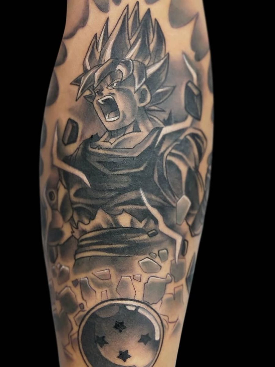 Tattoo Uploaded By Jack Douglas • Goku Blue In Black And Grey Goku