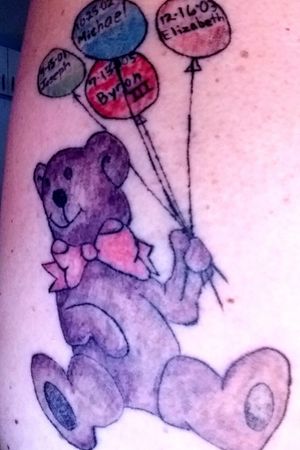 Teddy bear with my children's first name and date of birth