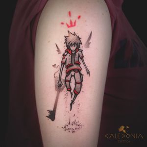 "KINGDOM HEARTS" I really enjoyed working on this super fun project! #caledoniatattoo #tattoo #illustration #disney #kingdomhearts #sora #kingdomheartstattoo #videogames #graphictattoo #king #art #artist #tattooartist #illustrationtattoo #disneytattoo #videogamestattoo