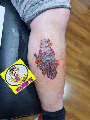 Really cool tattoo done today, full of colour and character! #colourtattoo #birdtattoo #colours #brightandbold #Intenzetattooink #BoldTattoos #legtattoos #flowers #mediumtattoo #shoreham #lancing 