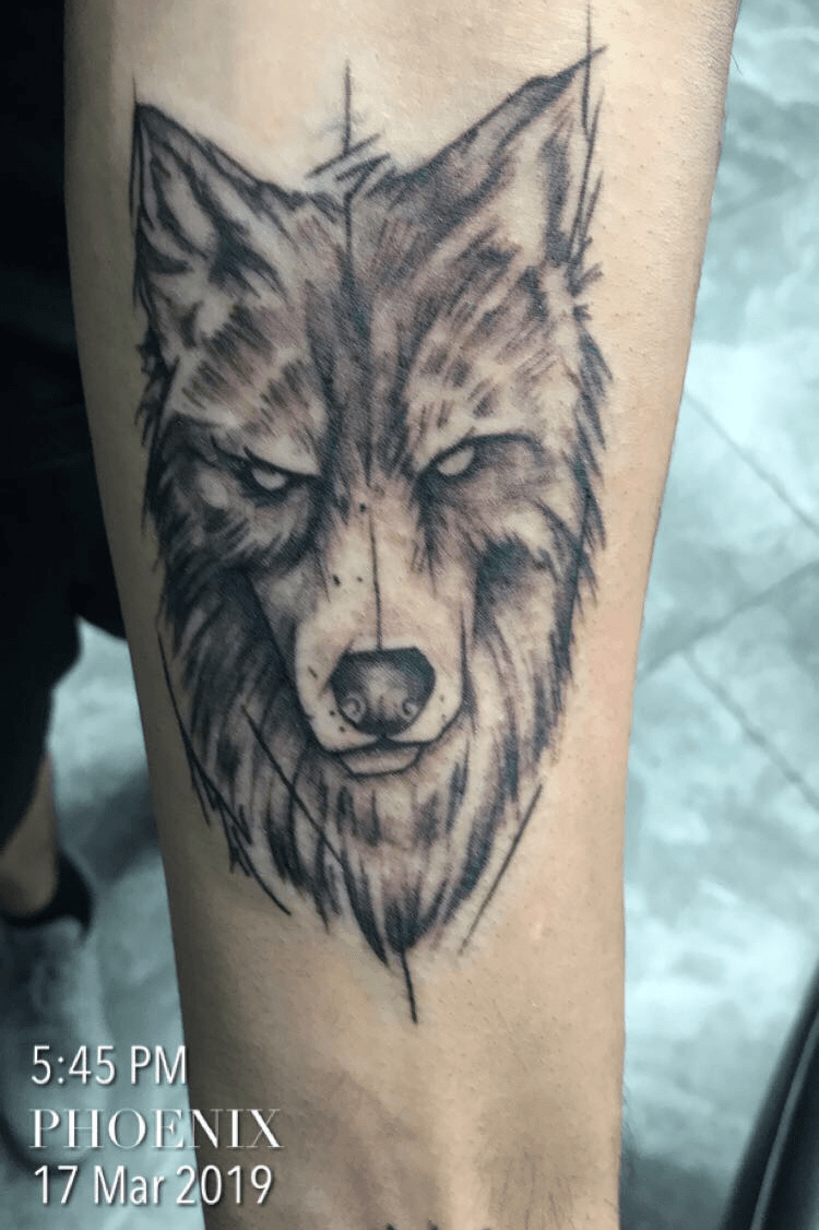 Sunshine the Werewolf done by Nathan Woelke at Golden Rule Tattoo in  Phoenix Arizona  rtattoos