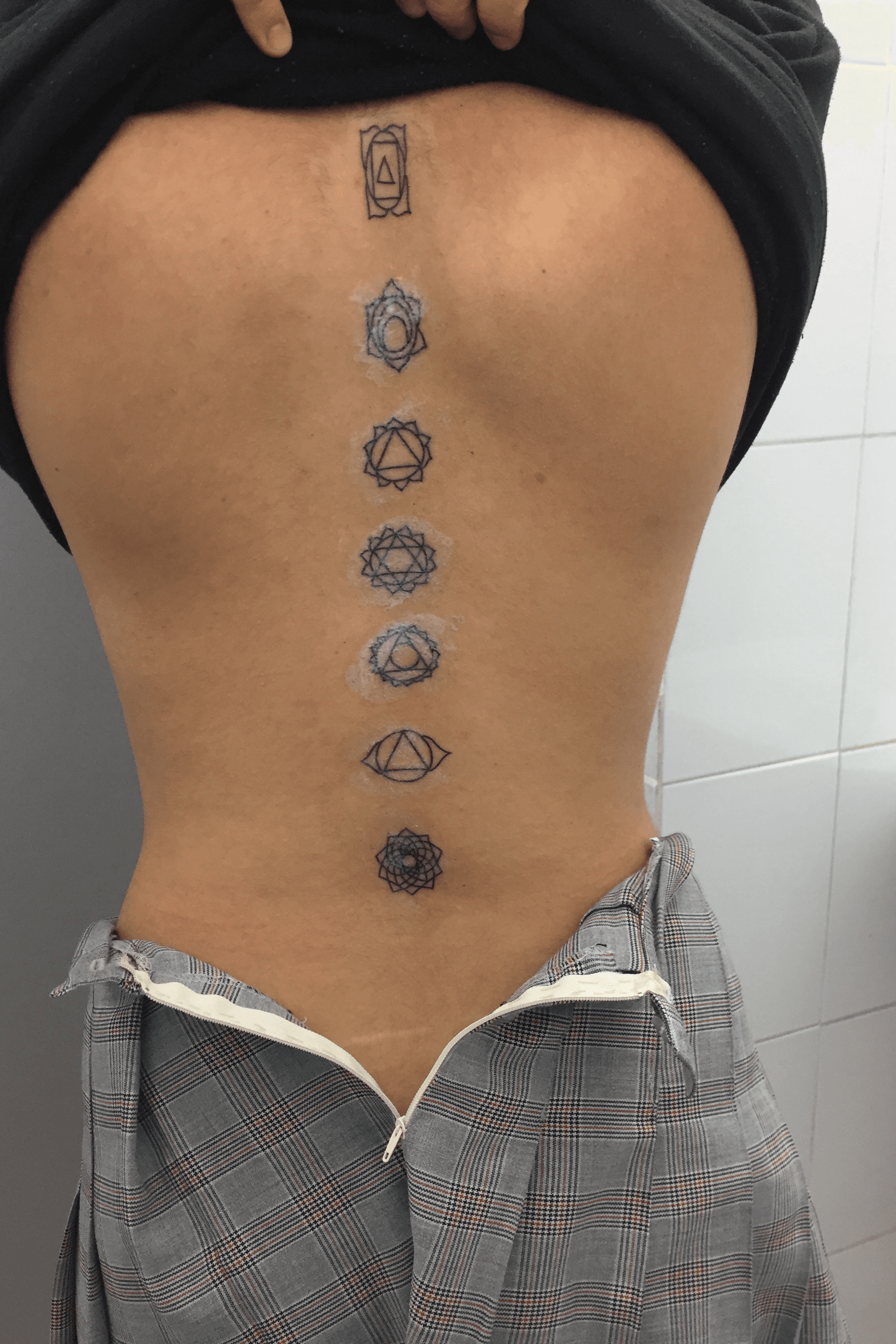 Diane Tattoos  7 Chakras spine tattoo done on Sunday night   Facebook