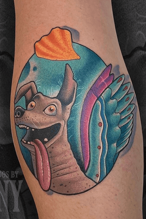 Dante the dog from the movie Coco made by Pony at The Bell Rose tattoo in Daphne, Alabama. 