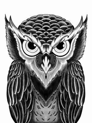 #owl #owltattoo #digitaldrawing #blackandgray 