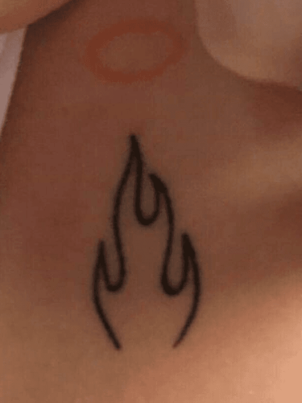 Tattoo uploaded by Mathilde Martinez  My bby flames by AleksandraClrt  linework minimalist blackwork fire flames ankle feu flammes Paris   Tattoodo