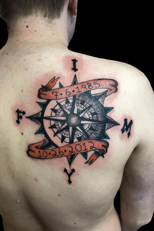 Compass Memorial Tattoo