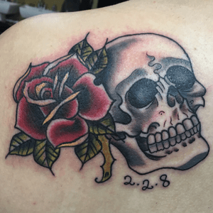 Fun rose and skull from a while back, thanks for looking. 