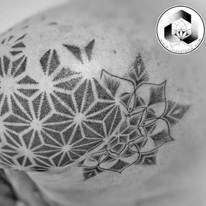Tattoo by Iris Ink #IrisInk #dotworktattoos #dotwork #stippling #dots #illustrative #blackwork #mandala #sacredgeometry