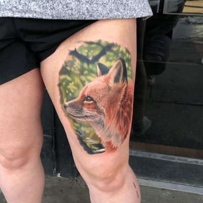 Cute little fox portrait I did at my studio Bombshell Tattoo in Edmonton. 