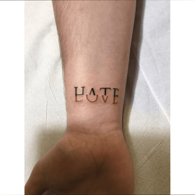 Tattoo Uploaded By David Hate Love Tattoodo